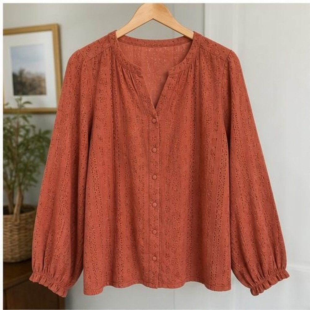 Rust Wrap Blouse